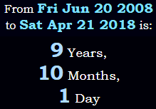 9 Years, 10 Months, 1 Day