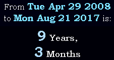 9 Years, 3 Months