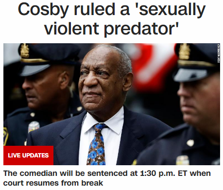Cosby ruled a 'sexually violent predator'