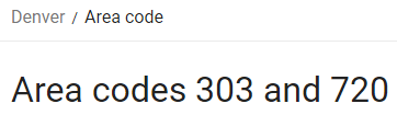 Denver area code is 303