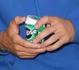 Bieber is holding Eclipse gum