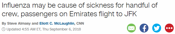 Influenza may be cause of sickness for handful of crew, passengers on Emirates flight to JFK