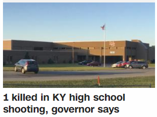 1 killed in KY high school shooting, governor says
