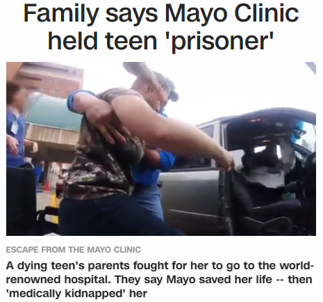 Family says Mayo Clinic held teen 'prisoner'
