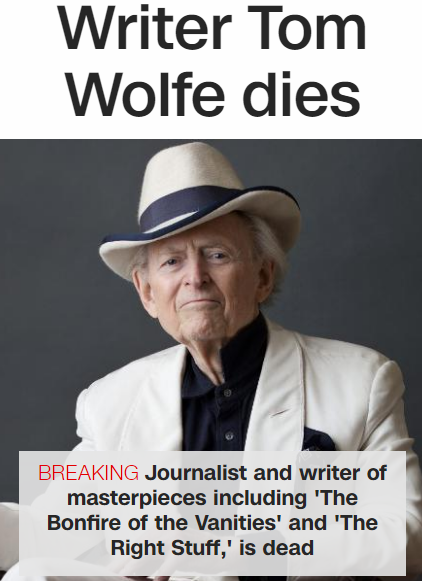 Writer Tom Wolfe Dies 88 Gematrinator 85