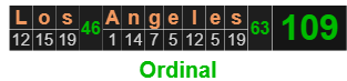 Los Angeles = 109 Ordinal
