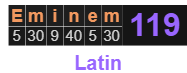 Eminem = 119 Latin