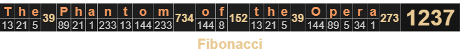 The Phantom of the Opera = 1237 Fibonacci