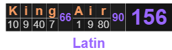King Air = 156 Latin