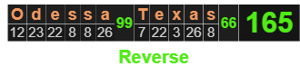 Odessa Texas = 165 Reverse