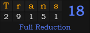 "Trans" = 18 (Full Reduction)