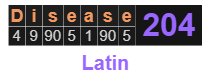 Disease = 204 Latin