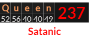 "Queen" = 237 (Satanic)