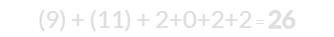 (9) + (11) + 2+0+2+2 = 26