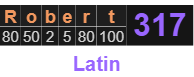 Robert = 317 Latin