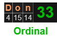 Don = 33 Ordinal