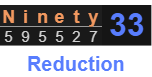 Ninety = 33 Reduction