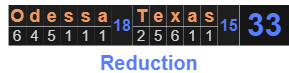 Odessa, Texas = 33