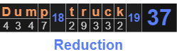 "Dump truck" = 37 (Reduction)