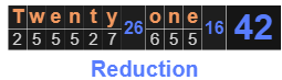 Twenty-one = 42 Reduction