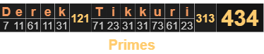 "Derek Tikkuri" = 434 (Primes)