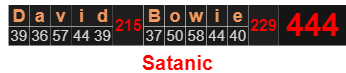 David Bowie = 444 Satanic
