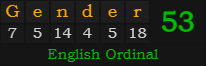 "Gender" = 53 (English Ordinal)