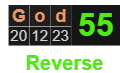 God = 55 Reverse