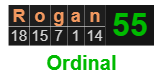 Rogan = 55 Ordinal