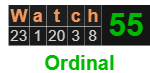 Watch = 55 Ordinal