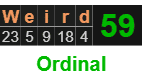 "Weird" = 59 (Ordinal)