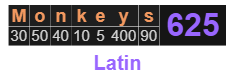 Monkeys = 625 Latin