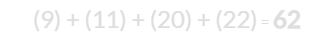 (9) + (11) + (20) + (22) = 62