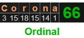 Corona = 66 Ordinal