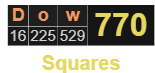 Dow = 770 Squares
