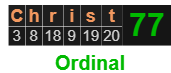 Christ = 77 Ordinal