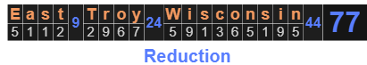 East Troy, Wisconsin = 77 Reduction