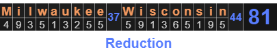 Milwaukee, Wisconsin = 81