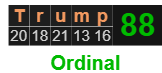 Trump = 88 Ordinal