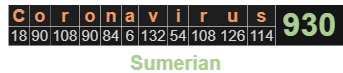 Coronavirus = 930 Sumerian