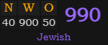 "NWO" = 990 (Jewish)