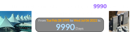 The Georgia Guidestones bombing fell 9990 days after the Denver Airport opened in 1995: