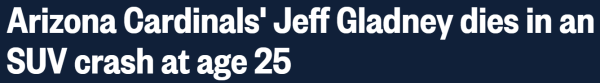 Arizona Cardinals' Jeff Gladney dies in an SUV crash at age 25