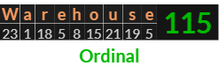 "Warehouse" = 115 (Ordinal)