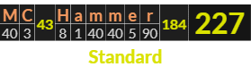 "MC Hammer" = 227 (Standard)