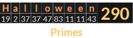 "Halloween" = 290 (Primes)