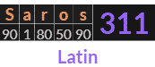 "Saros" = 311 (Latin)