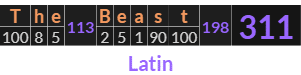"The Beast" = 311 (Latin)