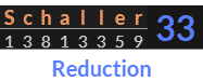 "Schaller" = 33 (Reduction)