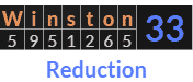 "Winston" = 33 (Reduction)